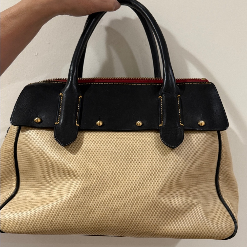 Dooney & Bourke Black and Tan Satchel - Picture 3 of 7